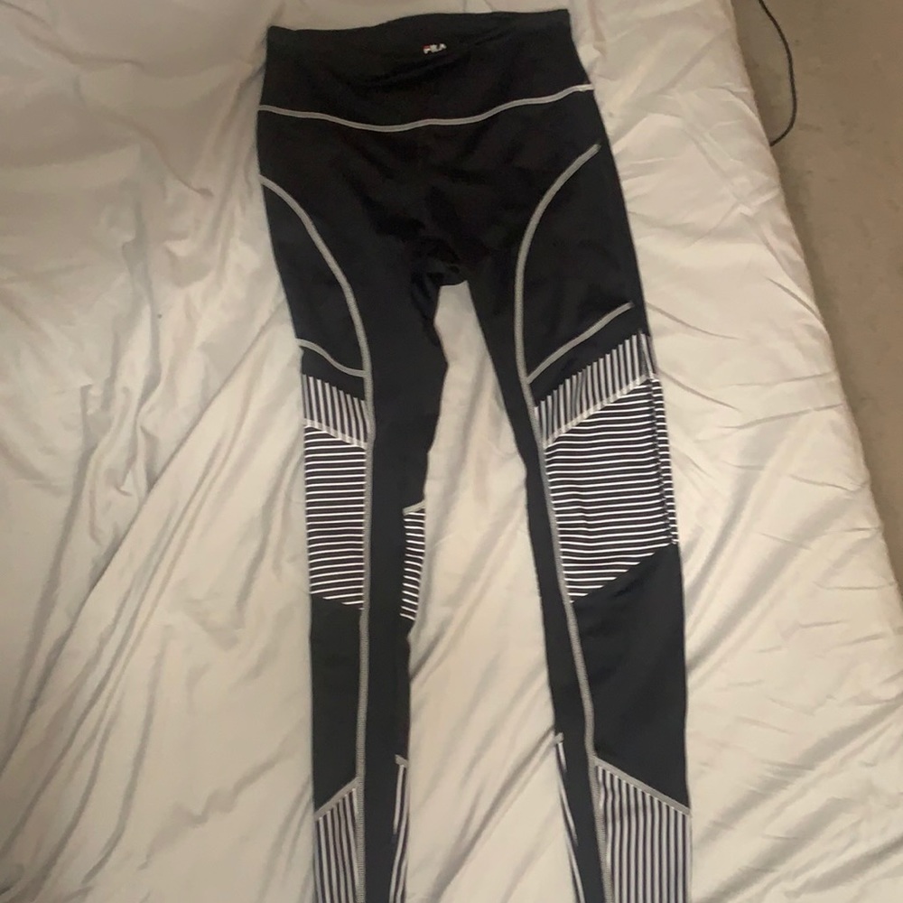 Black and White Fila Leggings